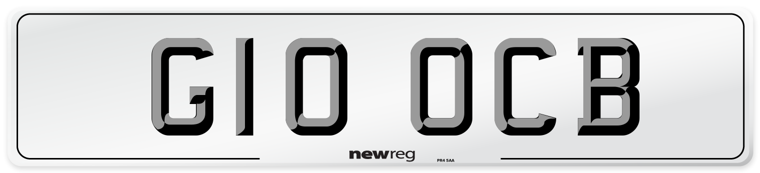 G10 OCB Number Plate from New Reg